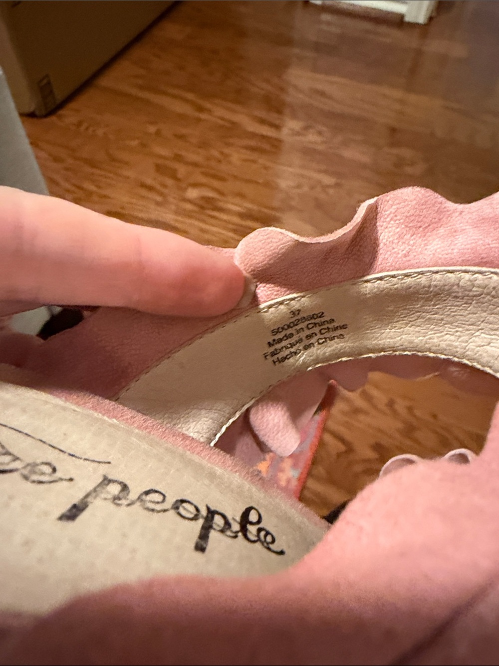 Used Free People Ruffled Pink Block Heel Mules - Picture 11 of 11